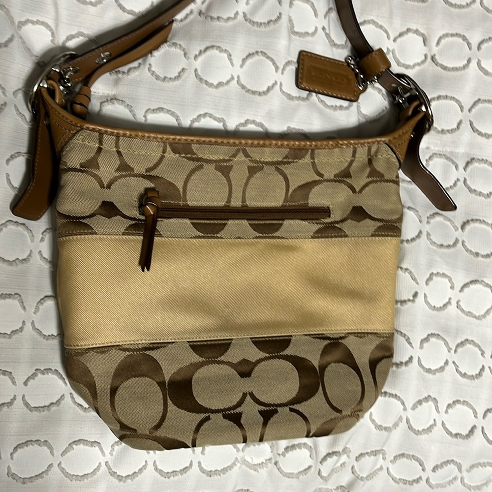 COACH Signature with Stripe Rugby Duffle Bag
